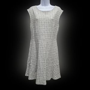 LOFT Dress: Gray, White, Black -  Womens Dress, Size 10